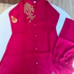 Pink Embroidered Kurta Pant Set