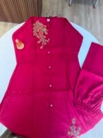 Pink Embroidered Kurta Pant Set