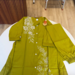 Olive Green Embroidered Kurta Pant Set